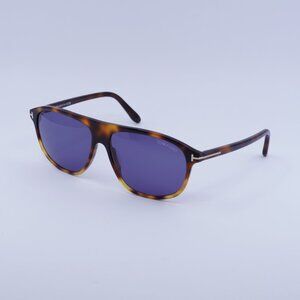 🕶️ New Tom Ford Prescott FT1027 56V Sunglasses - Havana Frame, Blue Lenses